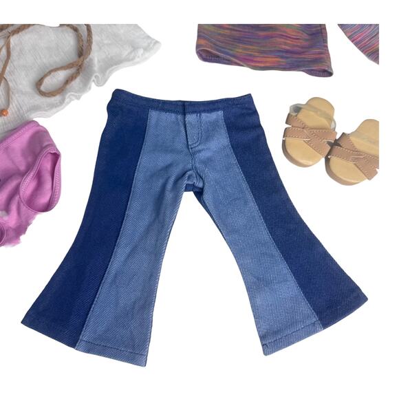 American Girl Julie Meet Outfit 1st Ed Jeans Belt Turtleneck Blouse Shoes Panty - Picture 7 of 12